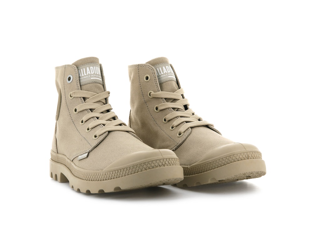 Zapatos Altas Palladium MONO CHROME Hombre Warm Sand | Costa Rica-74316